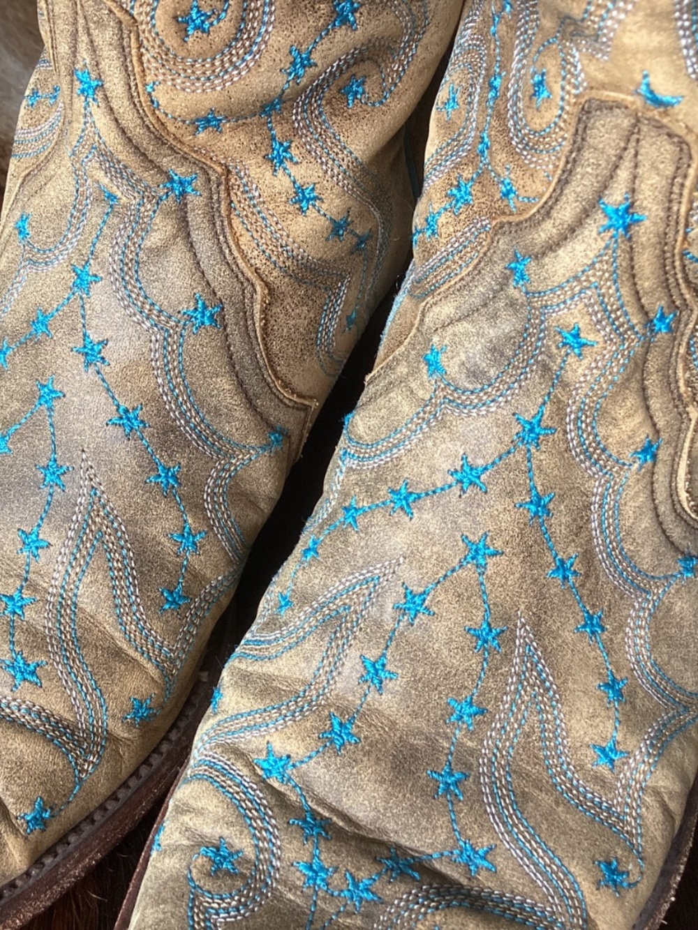 Old Gringo Outstanding Unique Small Blue Star Detailed Distressed Cowgirl Boots - Picture 16 of 16